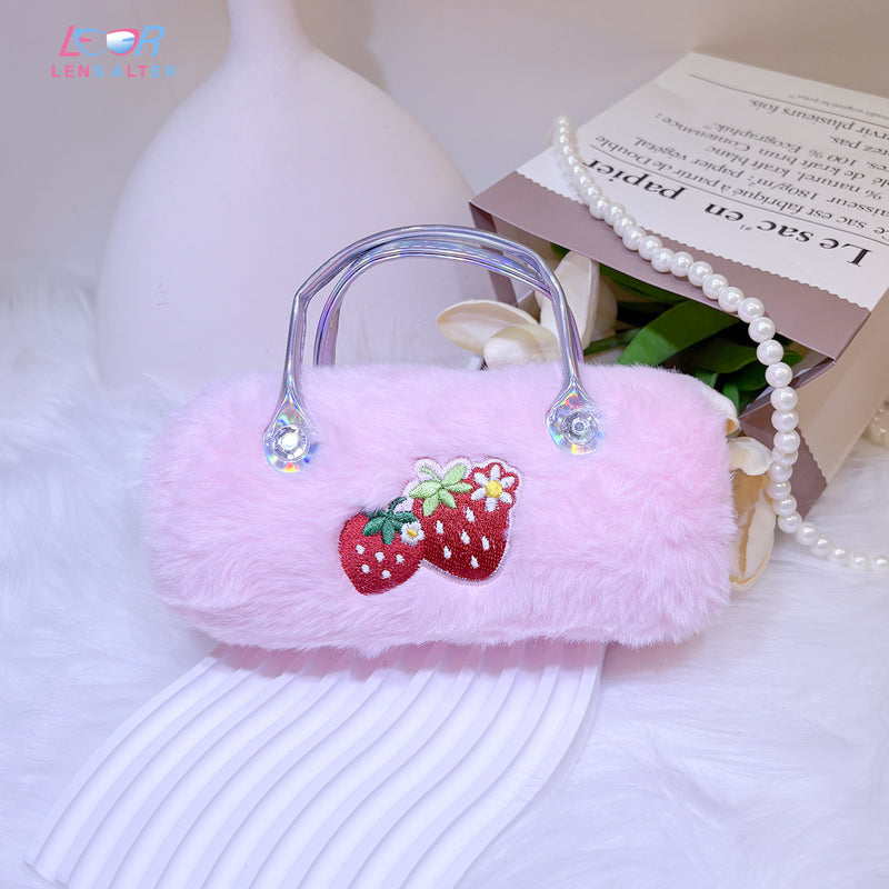 Pink Strawberry Glasses Case