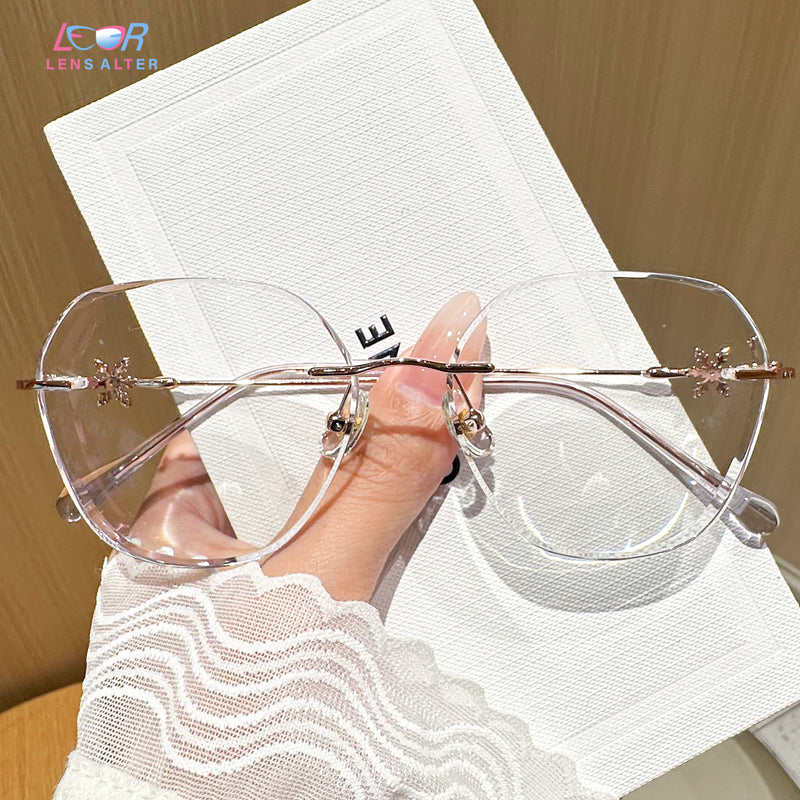 Schneebedeckte Brille